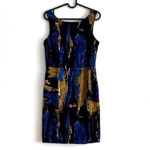 COREY LYNN CALTER Sheath Dress w Paint Stroke Print